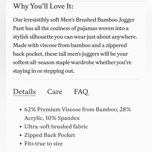 Cozy Earth Mens Navy Joggers. XXL. NWT.‎ - Picture 4 of 10